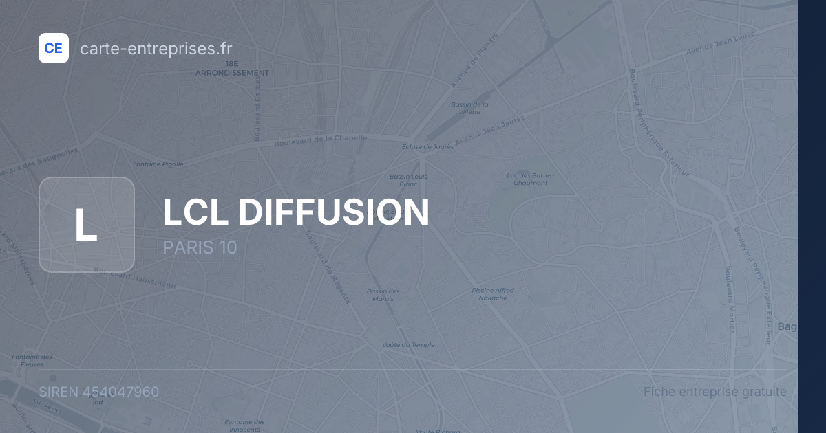 LCL DIFFUSION — 454047960 — fiche entreprise