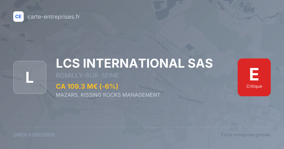 LCS INTERNATIONAL SAS — 429928898 — fiche entreprise