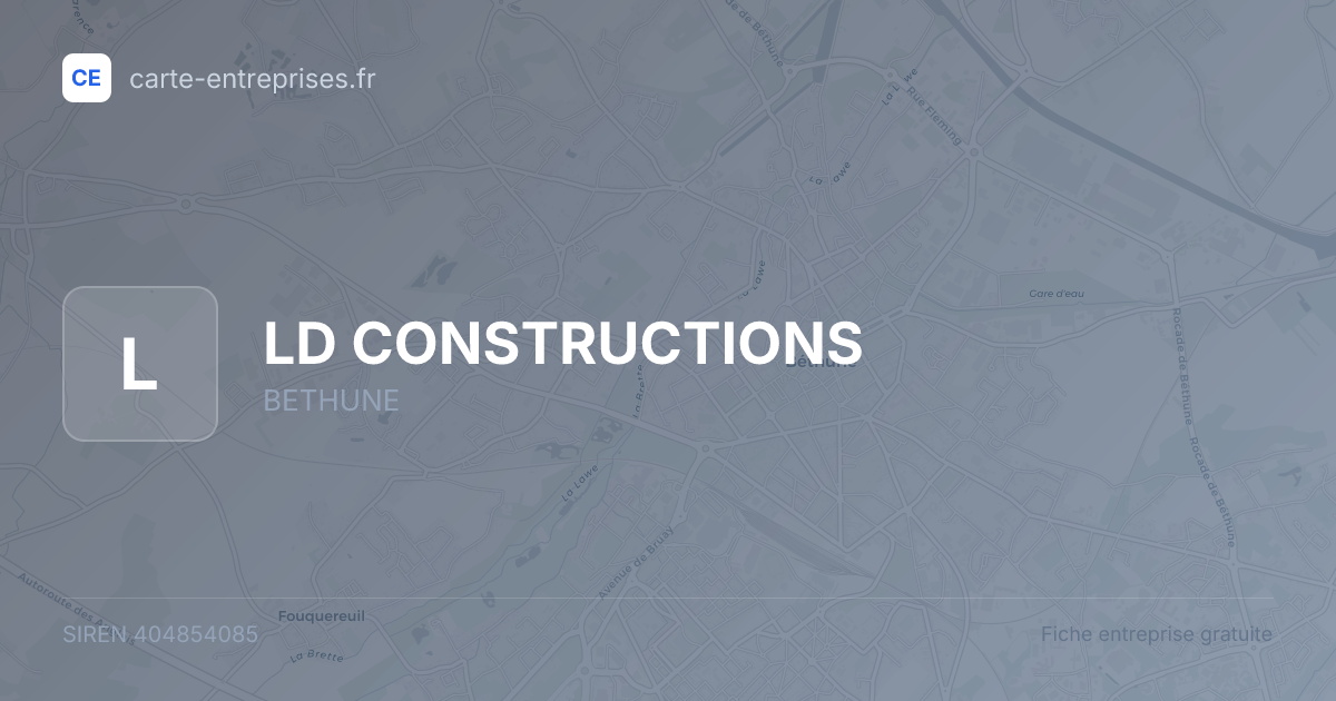 LD CONSTRUCTIONS — 404854085 — fiche entreprise