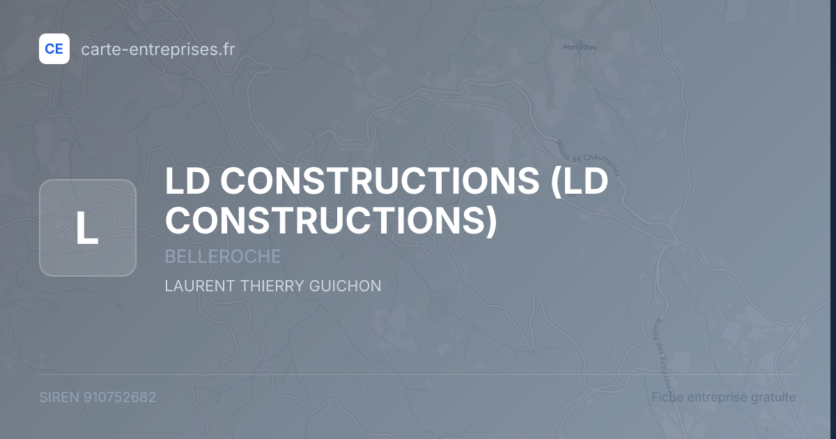 LD CONSTRUCTIONS — 910752682 — fiche entreprise