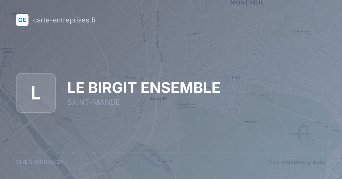 LE BIRGIT ENSEMBLE — 801970724 — fiche entreprise