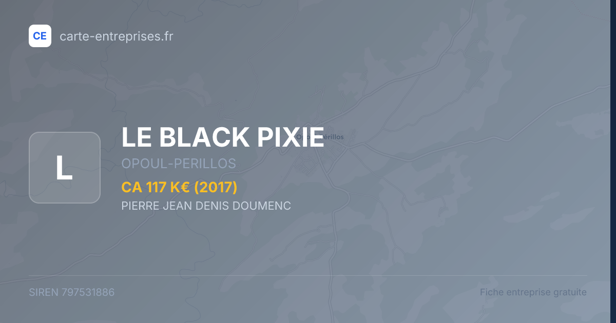 LE BLACK PIXIE — 797531886 — fiche entreprise