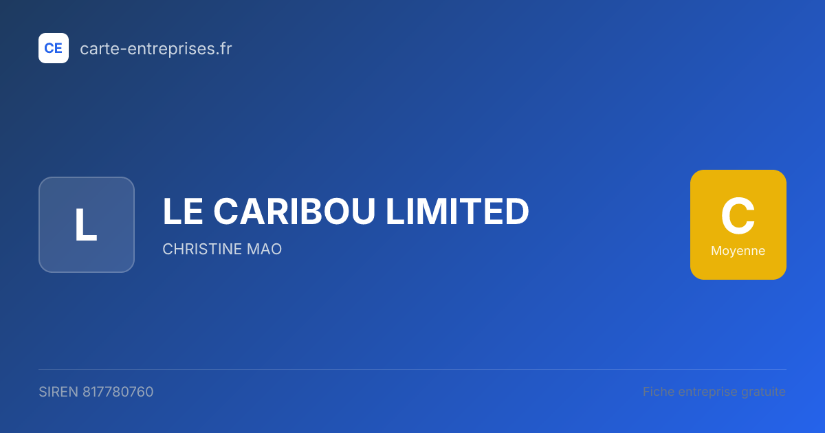 LE CARIBOU LIMITED — 817780760 — fiche entreprise