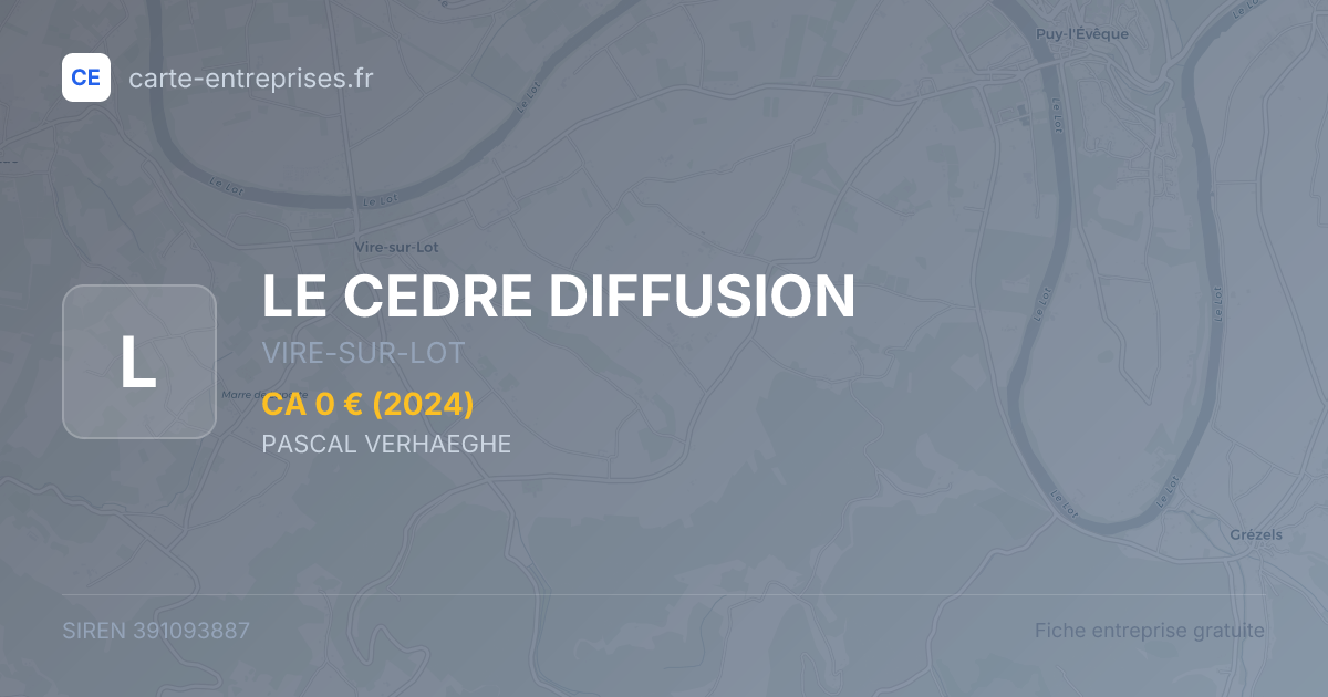 LE CEDRE DIFFUSION — 391093887 — fiche entreprise
