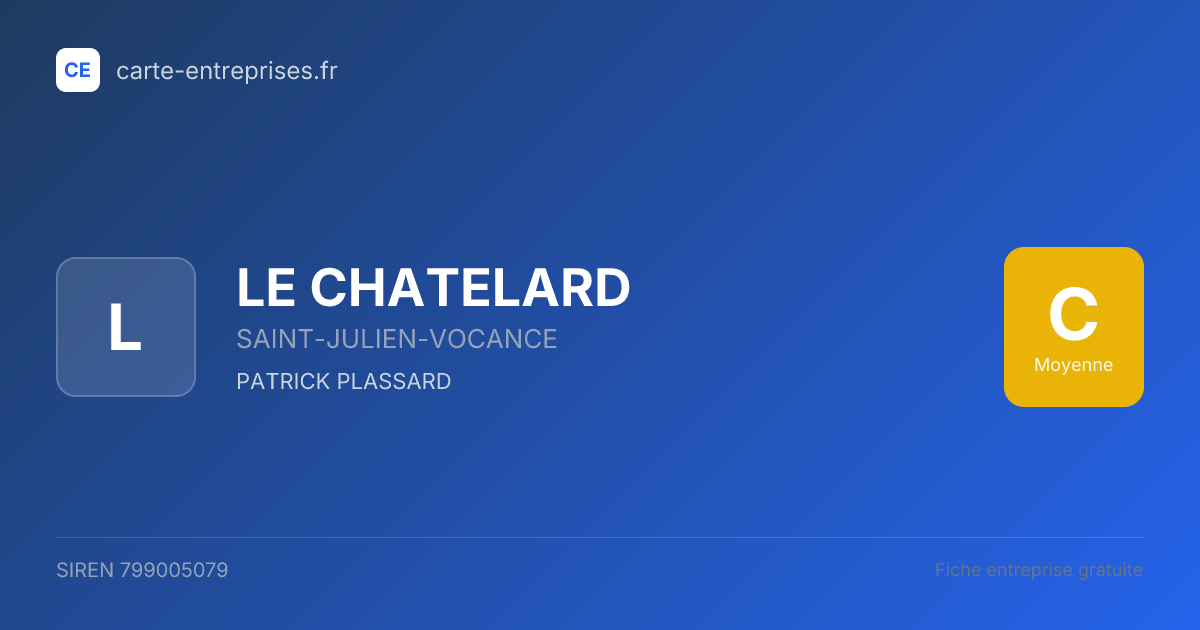 LE CHATELARD — 799005079 — fiche entreprise