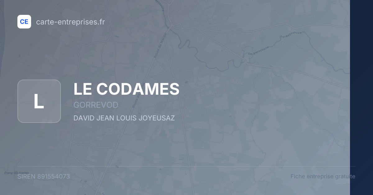 LE CODAMES — 891554073 — fiche entreprise