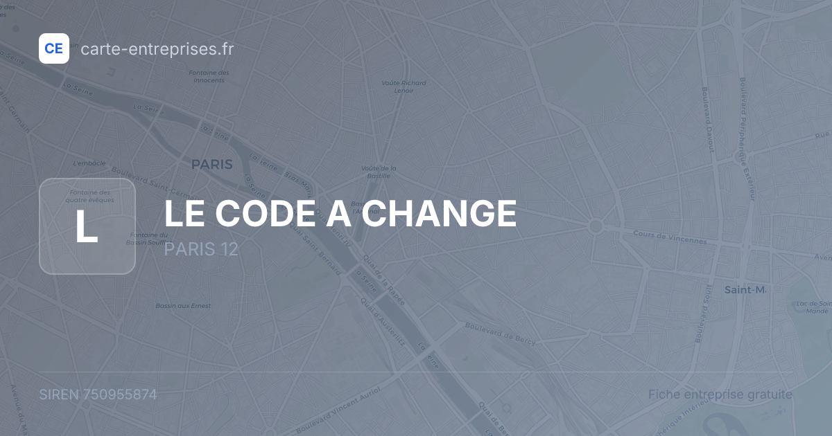 LE CODE A CHANGE — 750955874 — fiche entreprise