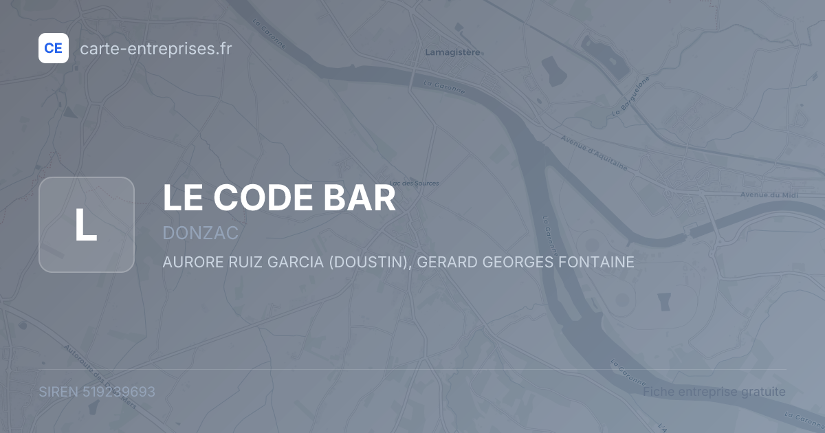 LE CODE BAR — 519239693 — fiche entreprise