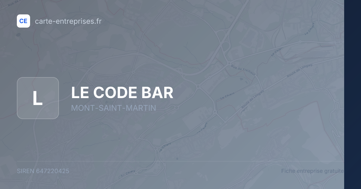 LE CODE BAR — 647220425 — fiche entreprise