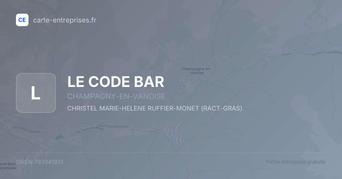 LE CODE BAR — 793941931 — fiche entreprise