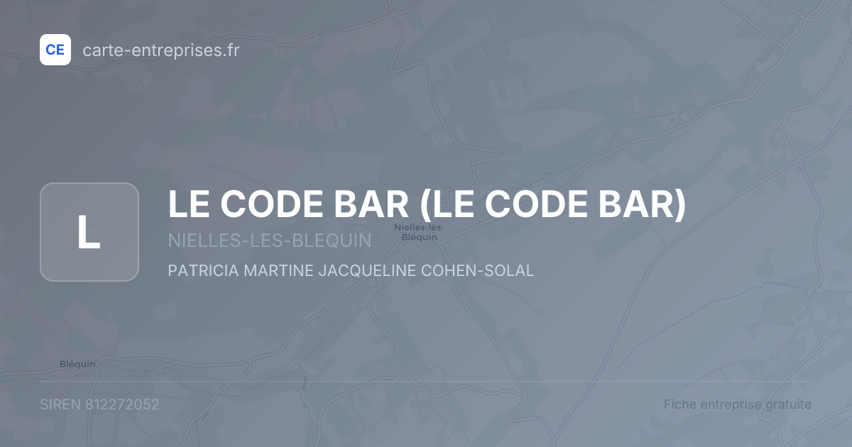 LE CODE BAR — 812272052 — fiche entreprise