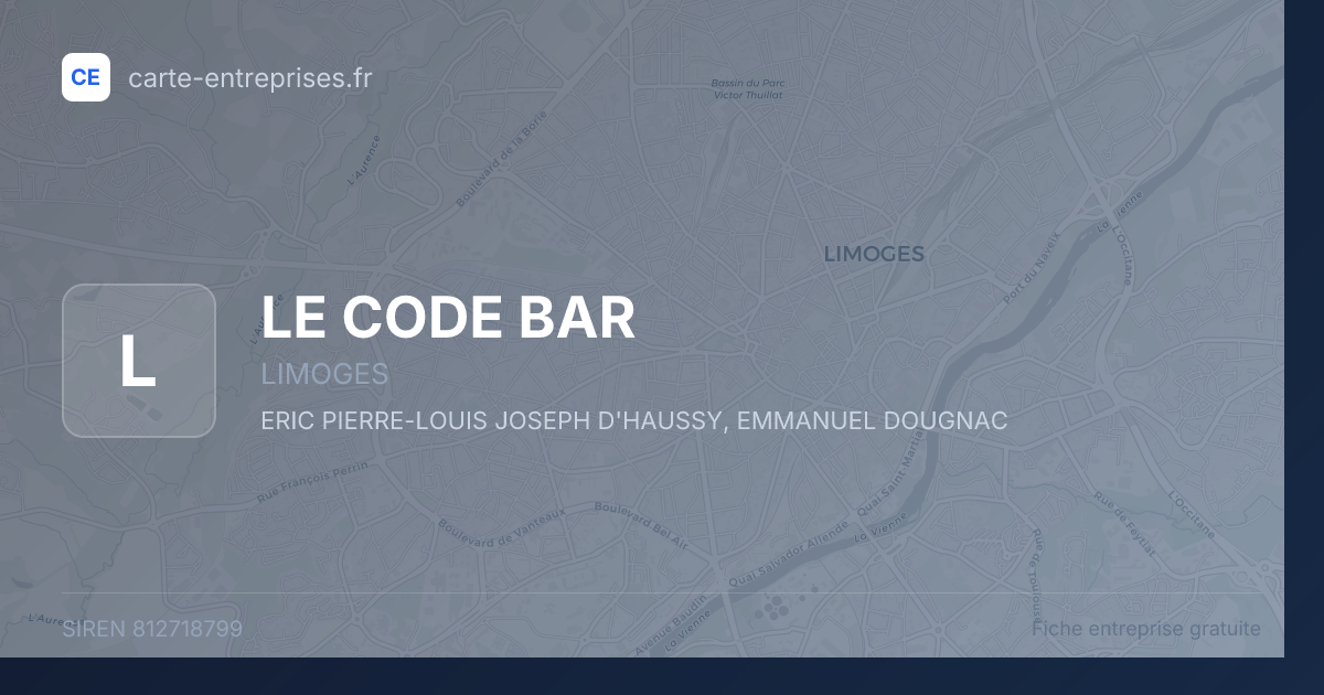 LE CODE BAR — 812718799 — fiche entreprise
