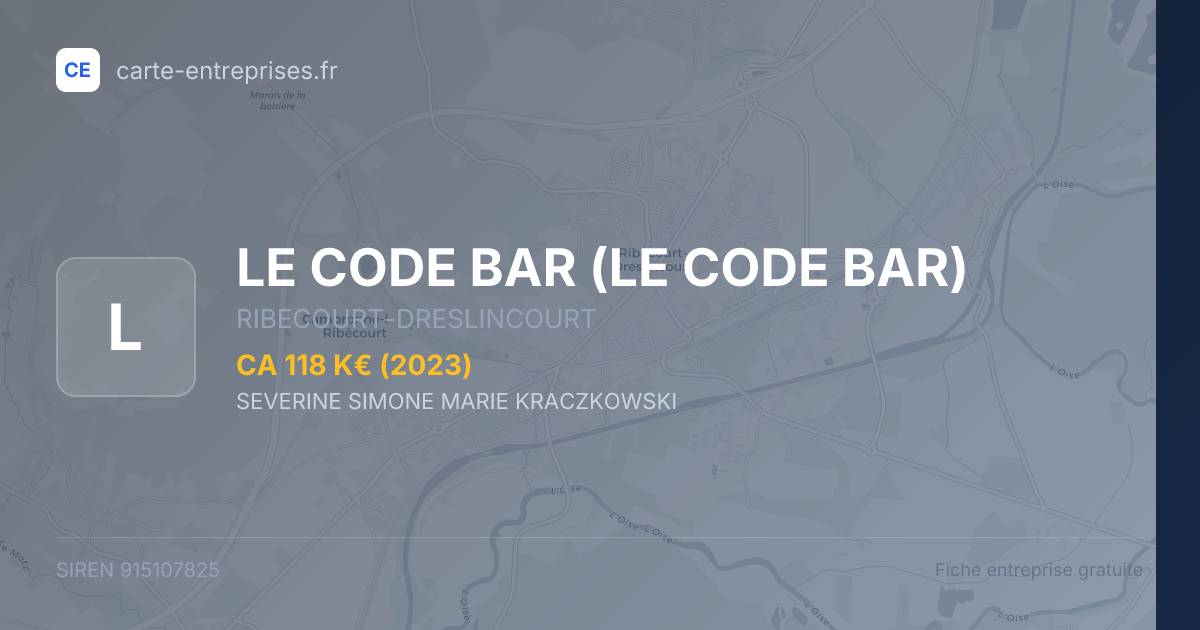 LE CODE BAR — 915107825 — fiche entreprise