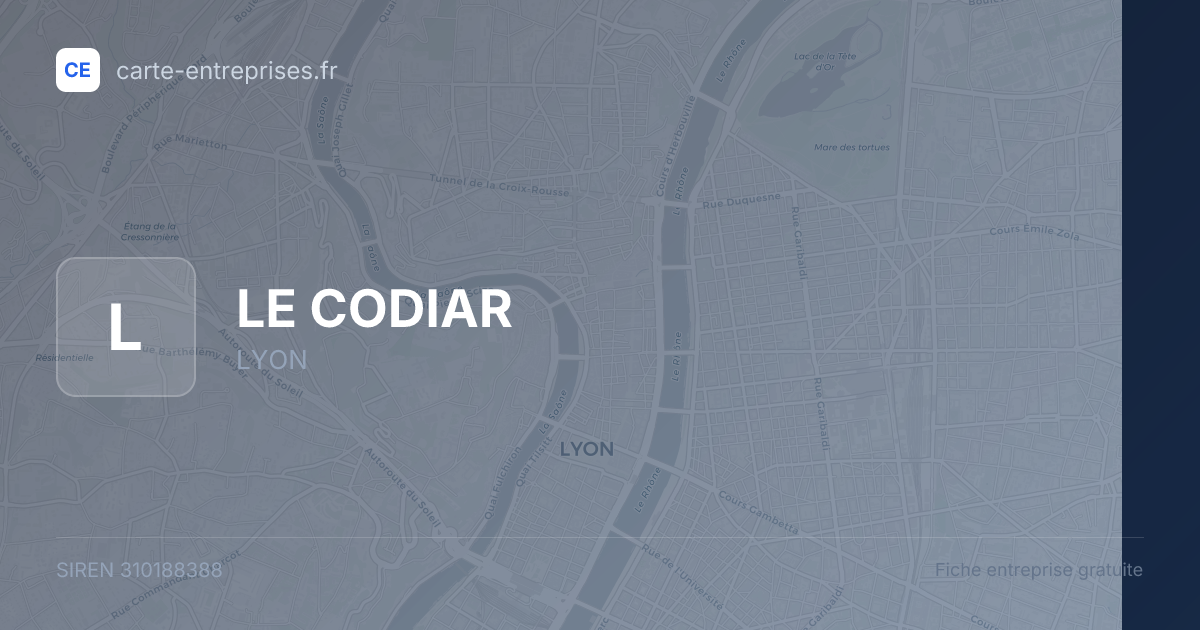 LE  CODIAR — 310188388 — fiche entreprise