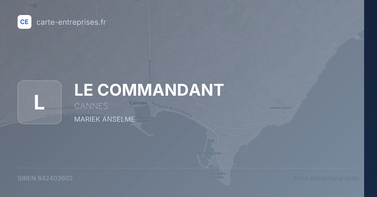 LE COMMANDANT — 842403602 — fiche entreprise