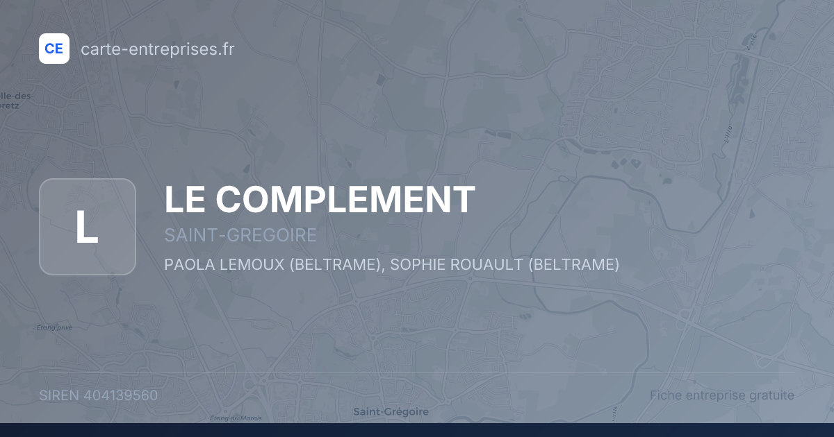 LE COMPLEMENT — 404139560 — fiche entreprise