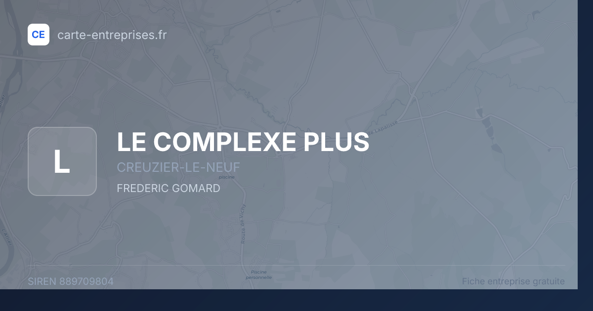 LE COMPLEXE PLUS — 889709804 — fiche entreprise