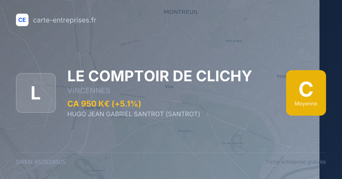 LE COMPTOIR DE CLICHY — 852829605 — fiche entreprise