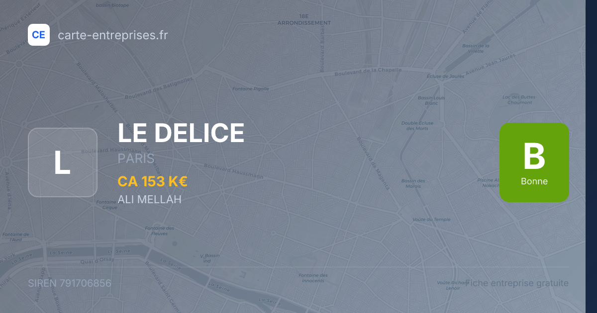 LE DELICE — 791706856 — fiche entreprise