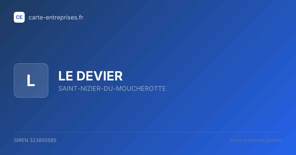 LE DEVIER — 323855585 — fiche entreprise
