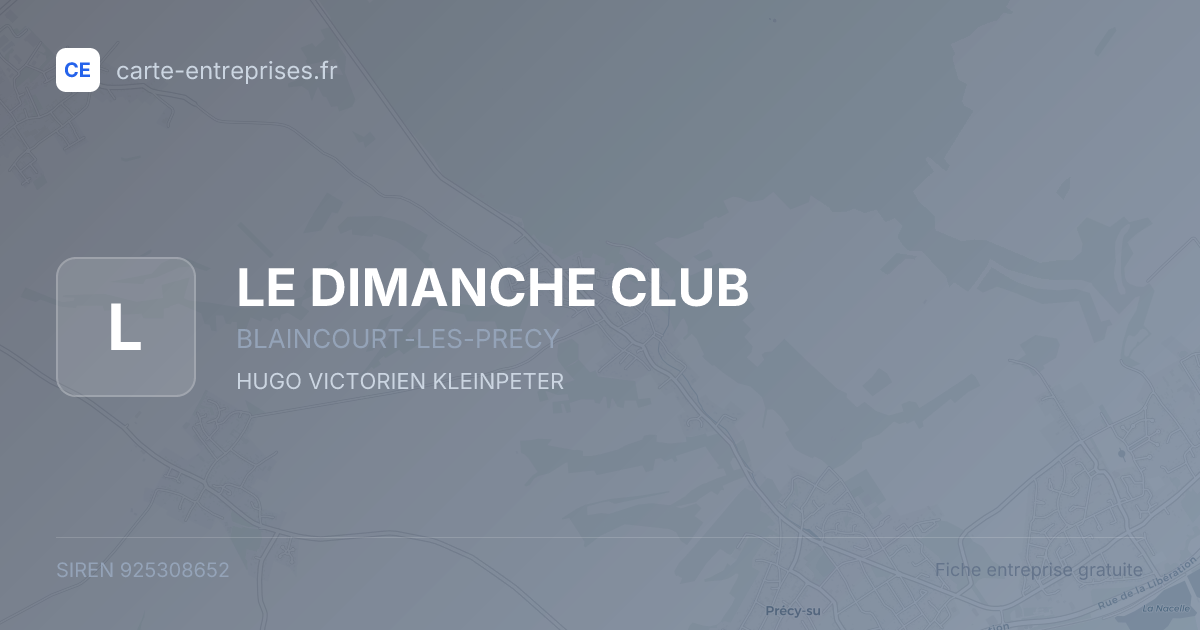 LE DIMANCHE CLUB — 925308652 — fiche entreprise