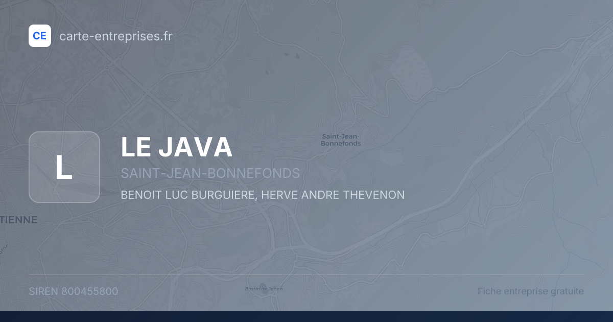 LE JAVA — 800455800 — fiche entreprise