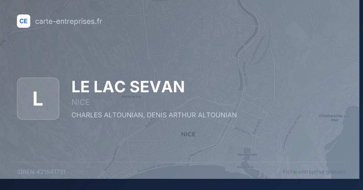 LE LAC SEVAN — 421541731 — fiche entreprise
