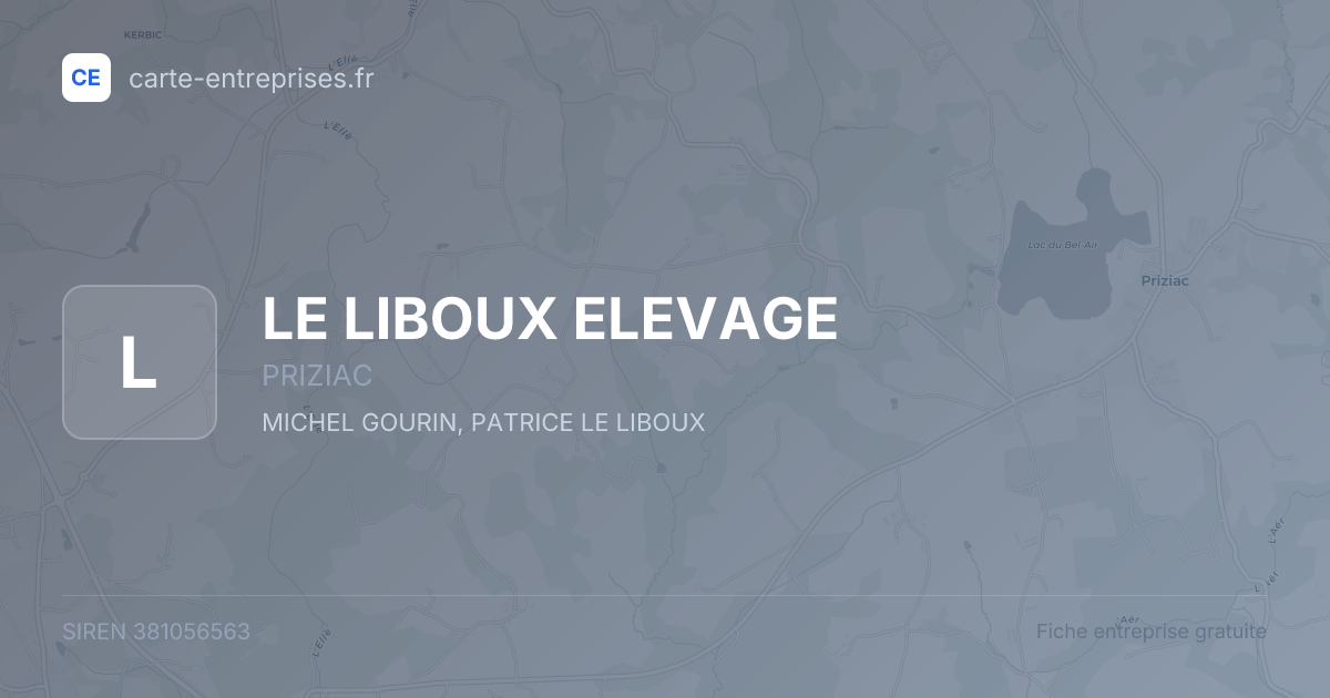 LE LIBOUX ELEVAGE — 381056563 — fiche entreprise