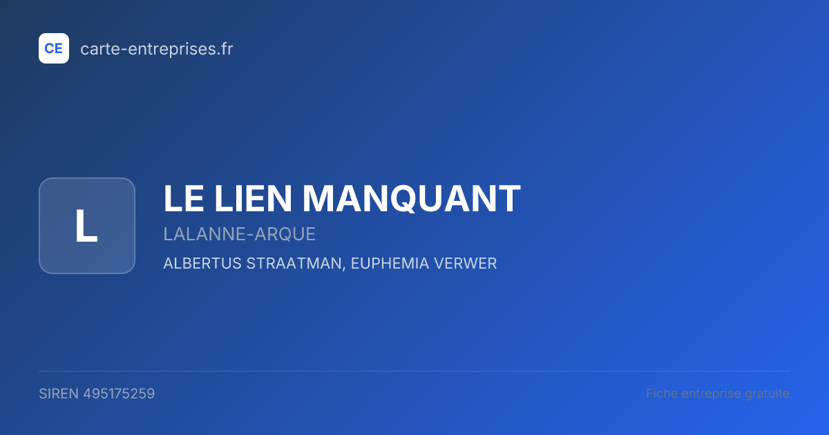 LE LIEN MANQUANT — 495175259 — fiche entreprise