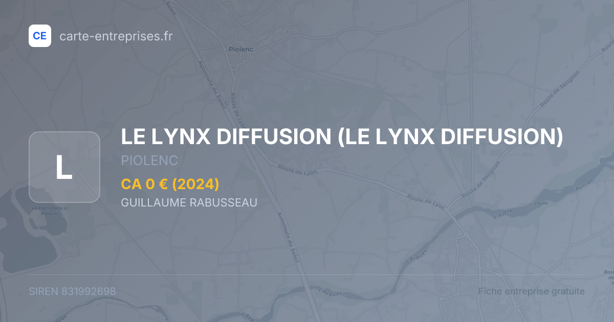 LE LYNX DIFFUSION — 831992698 — fiche entreprise