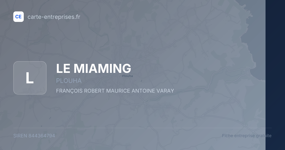 LE MIAMING — 844364794 — fiche entreprise