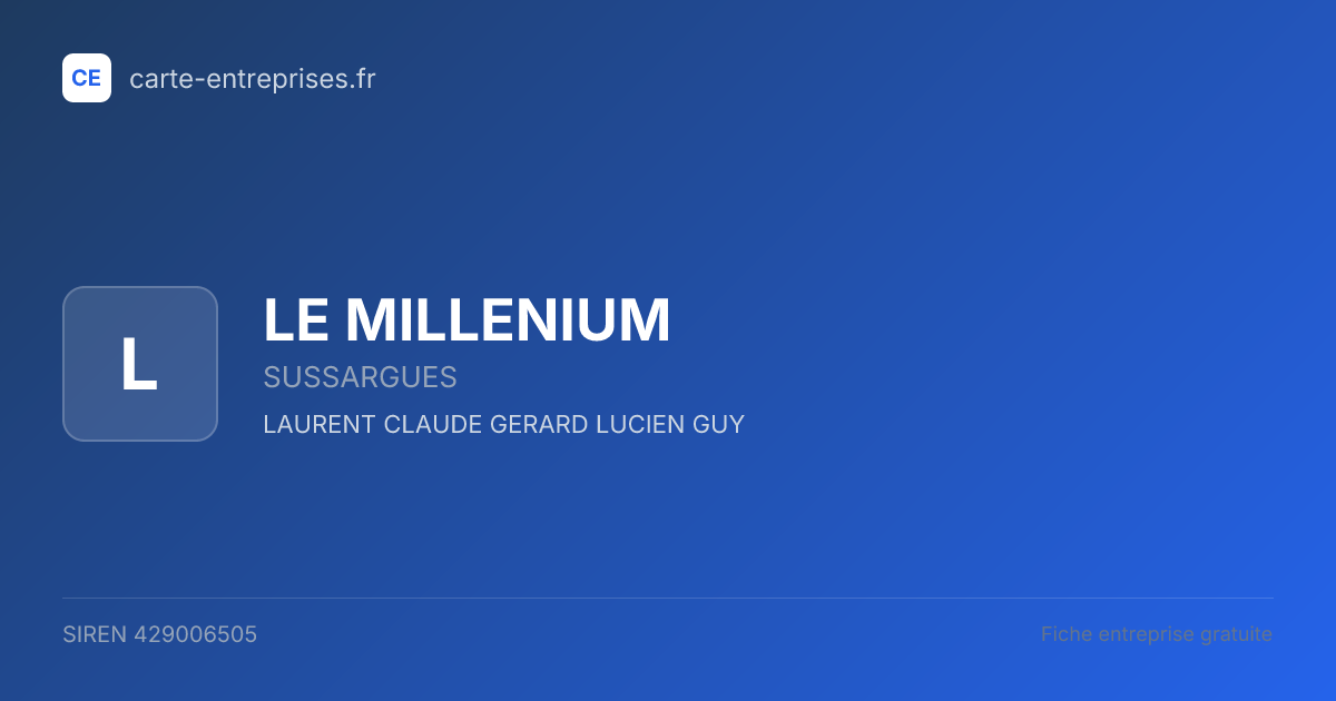 LE MILLENIUM — 429006505 — fiche entreprise