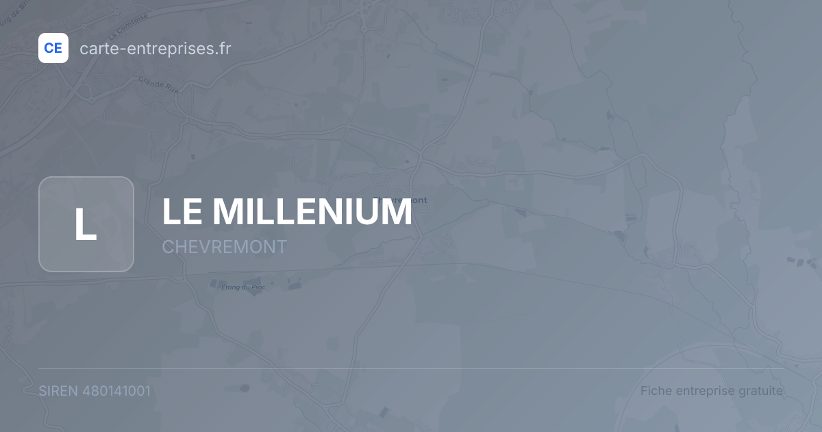 LE MILLENIUM — 480141001 — fiche entreprise