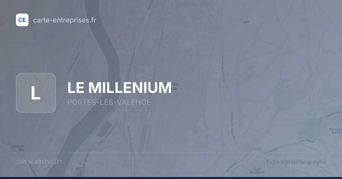LE MILLENIUM — 481716371 — fiche entreprise