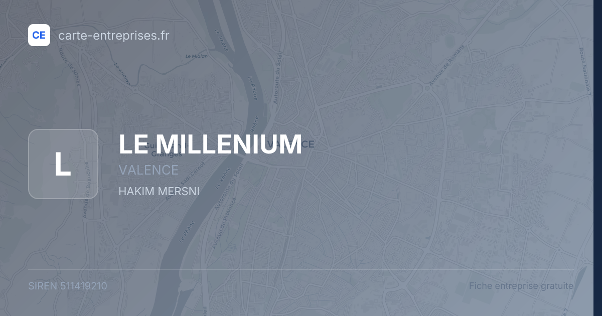 LE MILLENIUM — 511419210 — fiche entreprise
