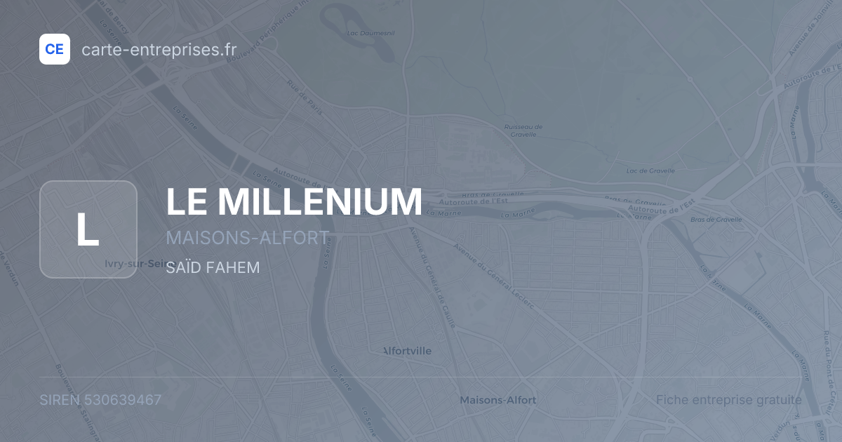 LE MILLENIUM — 530639467 — fiche entreprise