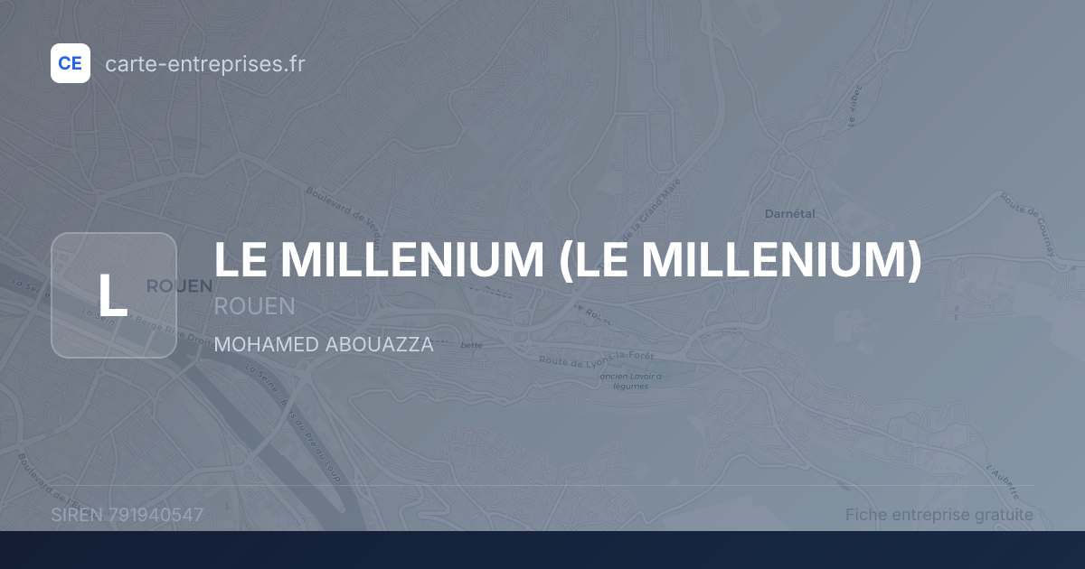LE MILLENIUM — 791940547 — fiche entreprise