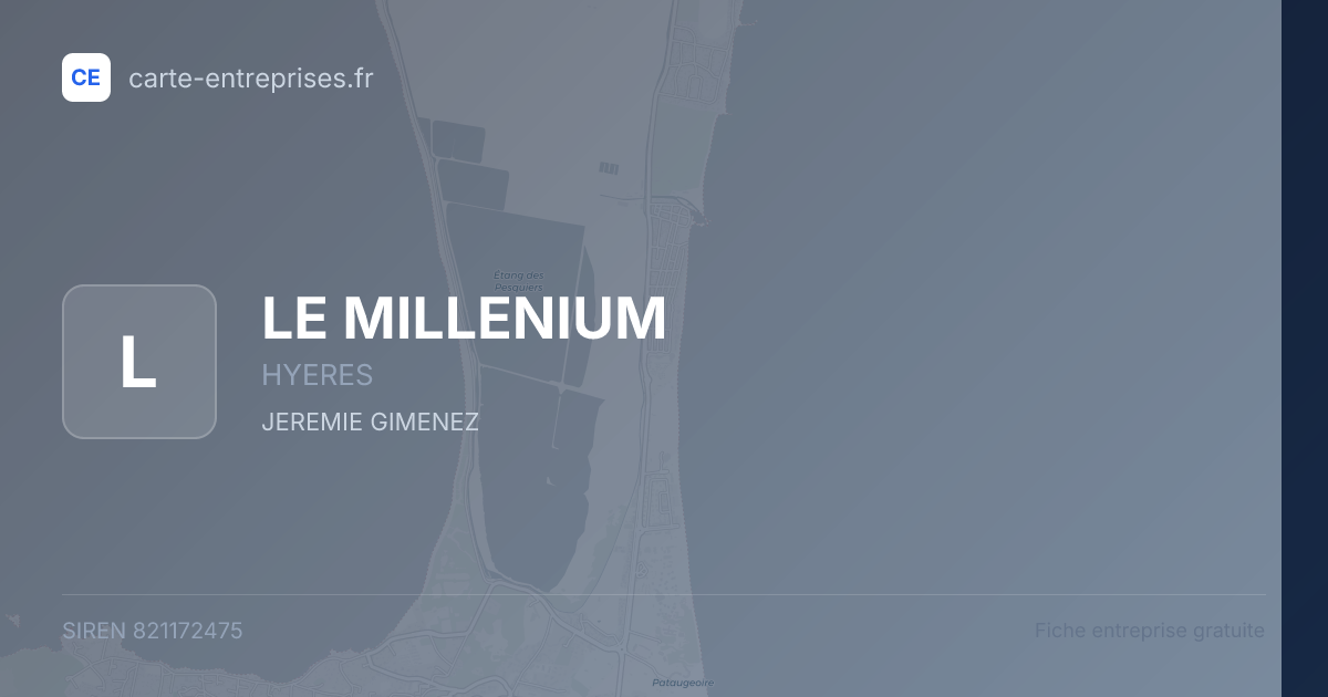 LE MILLENIUM — 821172475 — fiche entreprise