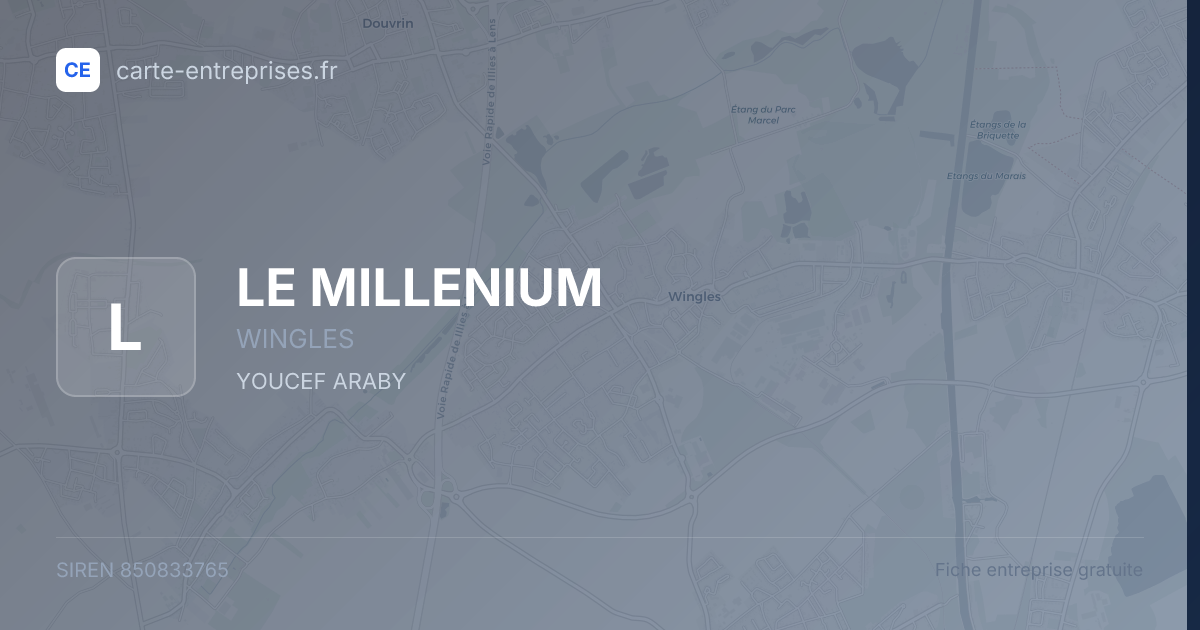 LE MILLENIUM — 850833765 — fiche entreprise