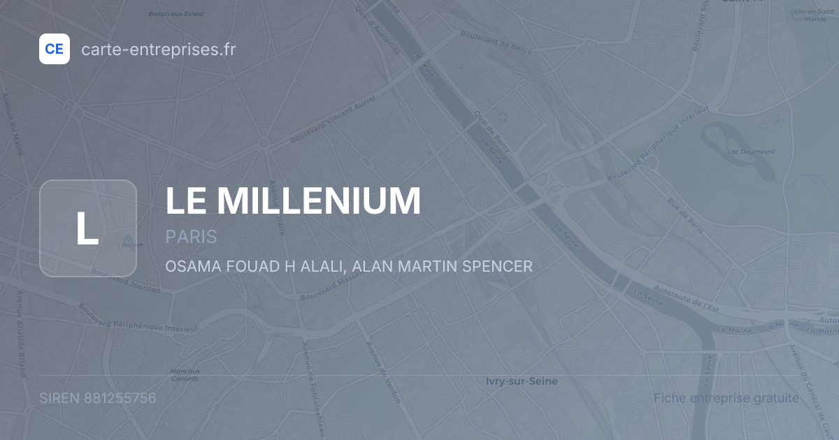 LE MILLENIUM — 881255756 — fiche entreprise