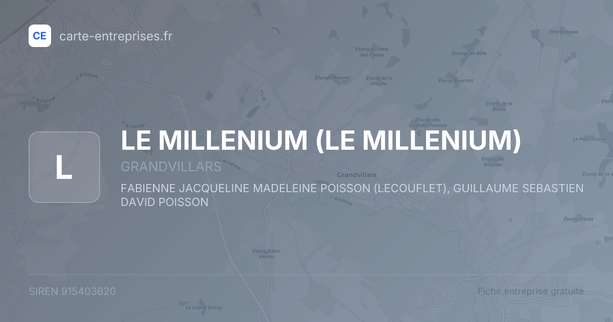 LE MILLENIUM — 915403620 — fiche entreprise
