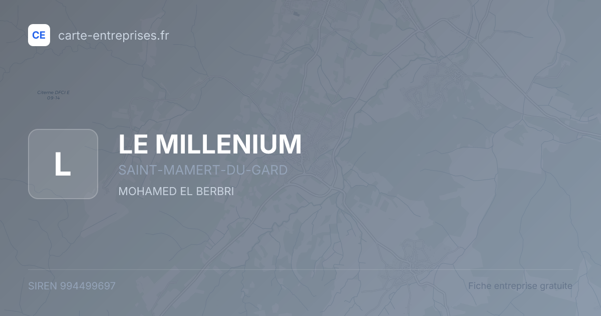 LE MILLENIUM — 994499697 — fiche entreprise