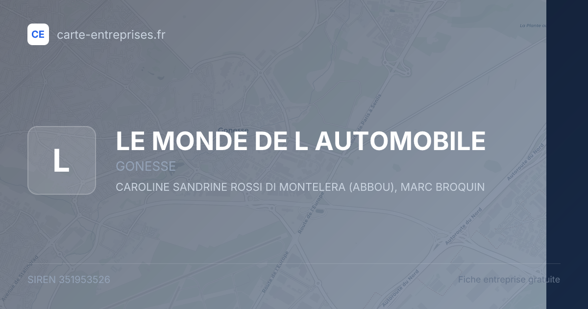 LE MONDE DE L AUTOMOBILE — 351953526 — fiche entreprise