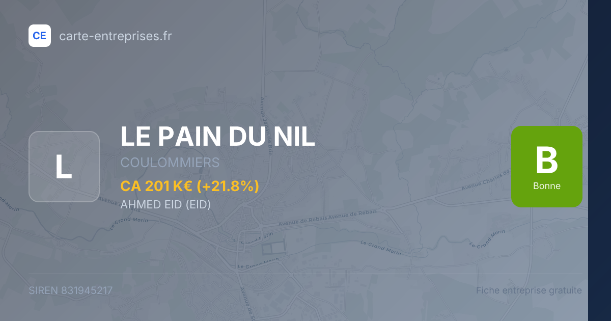 LE PAIN DU NIL — 831945217 — fiche entreprise