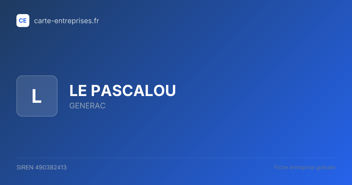 LE PASCALOU — 490382413 — fiche entreprise