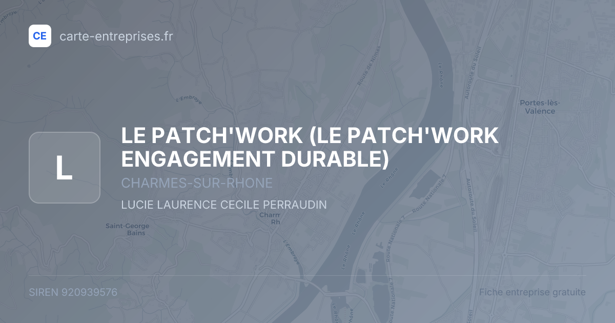 LE PATCH'WORK (LE PATCH'WORK ENGAGEMENT DURABLE) — 920939576 — fiche entreprise