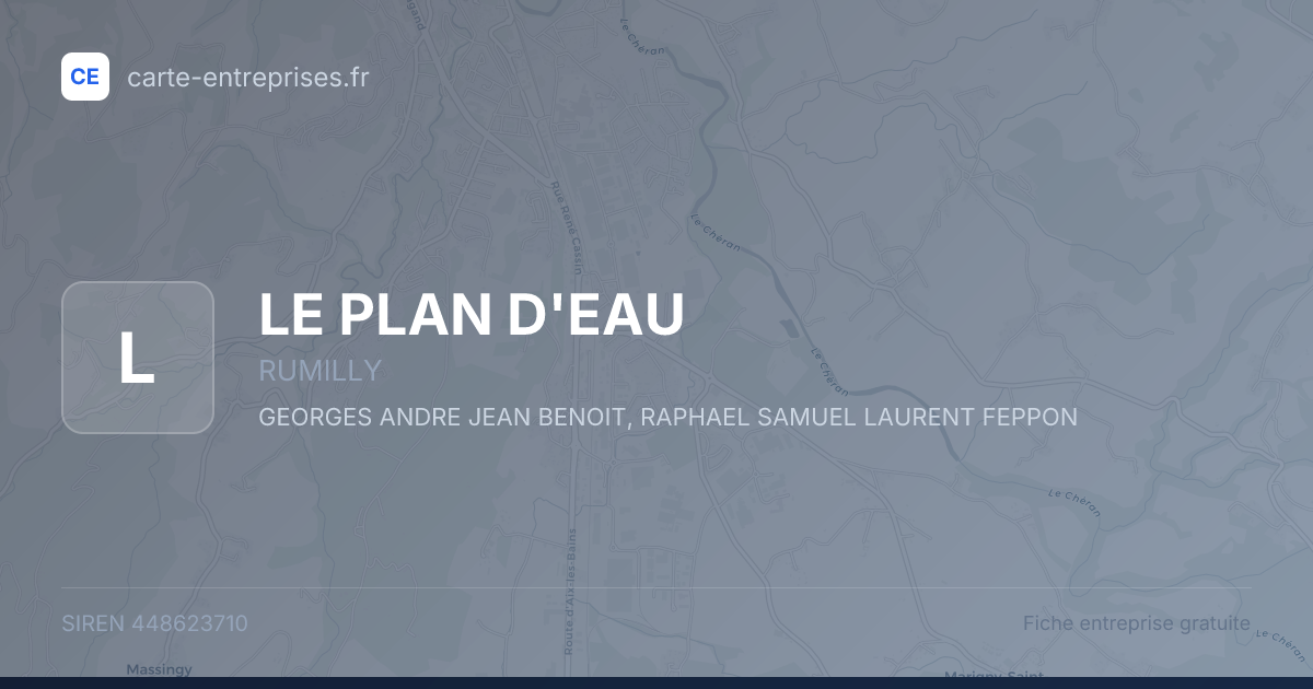 LE PLAN D'EAU — 448623710 — fiche entreprise