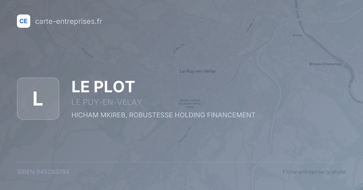 LE PLOT — 945283794 — fiche entreprise