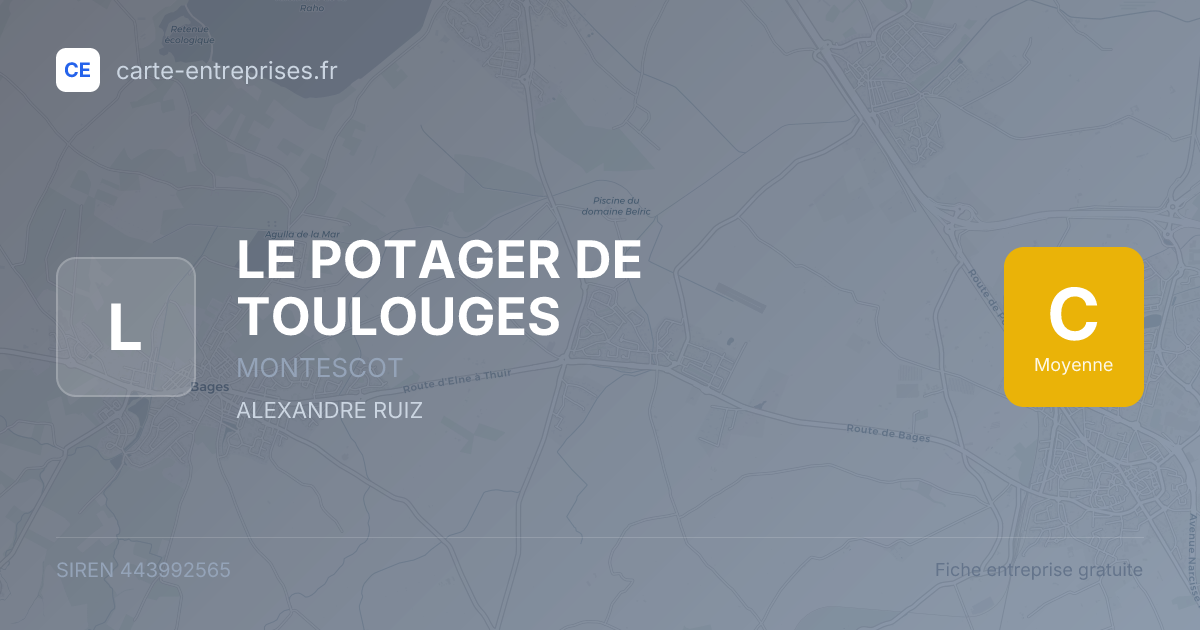 LE POTAGER DE TOULOUGES — 443992565 — fiche entreprise