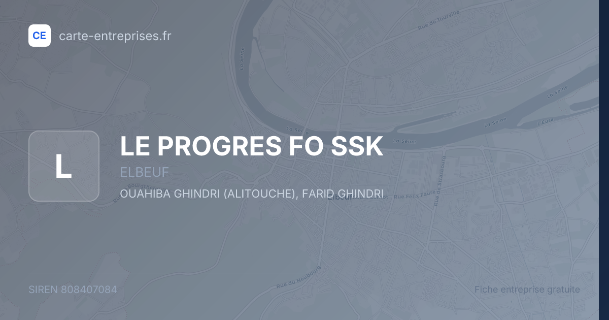 LE PROGRES FO SSK — 808407084 — fiche entreprise